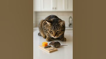 Shocking! 😱😱The cat sets a trap and waits in silence #shorts #tabbycat #trap