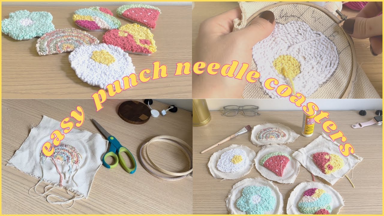 Punch Needle Coasters DIY