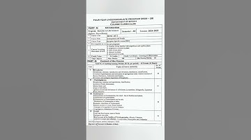 B.Sc 3rd Semester Botany Syllabus 2025 - 2026