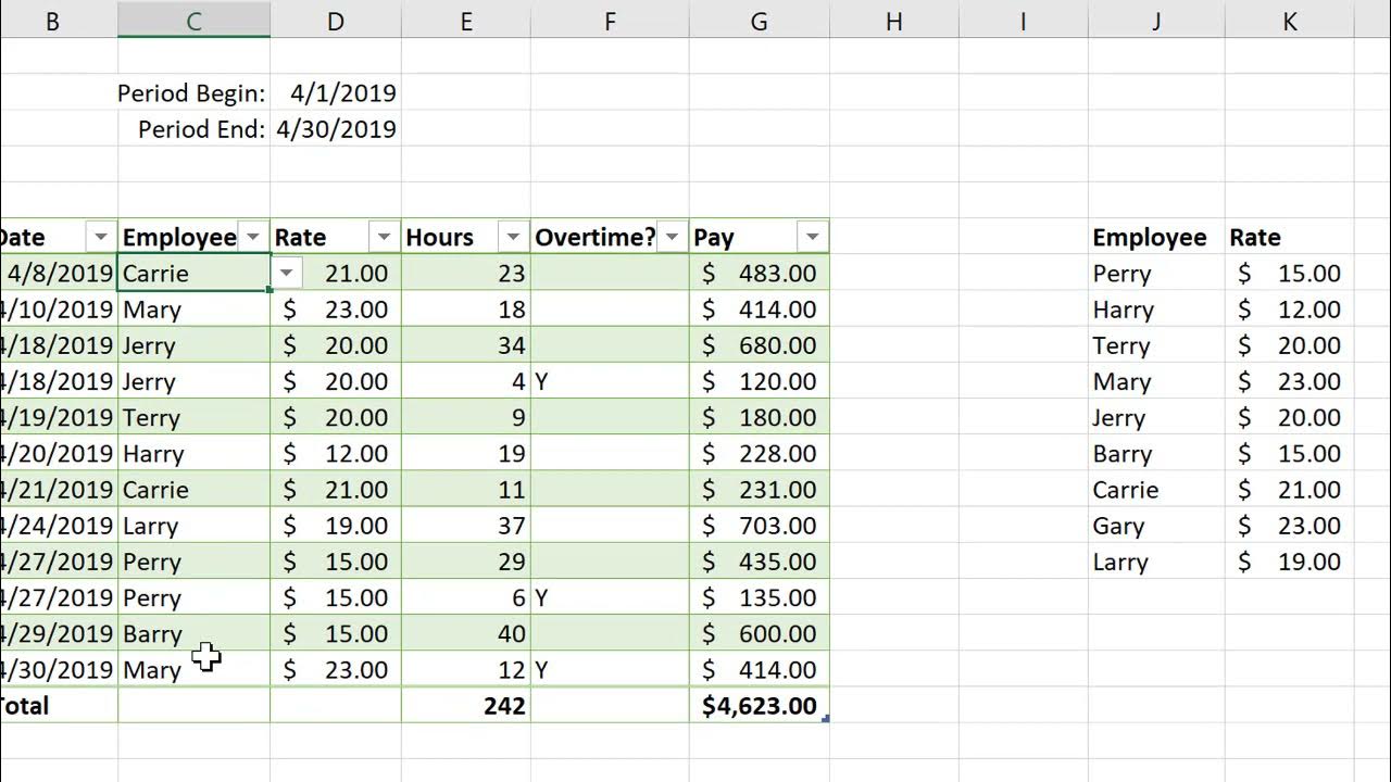 everyday excel part 2 assignment code