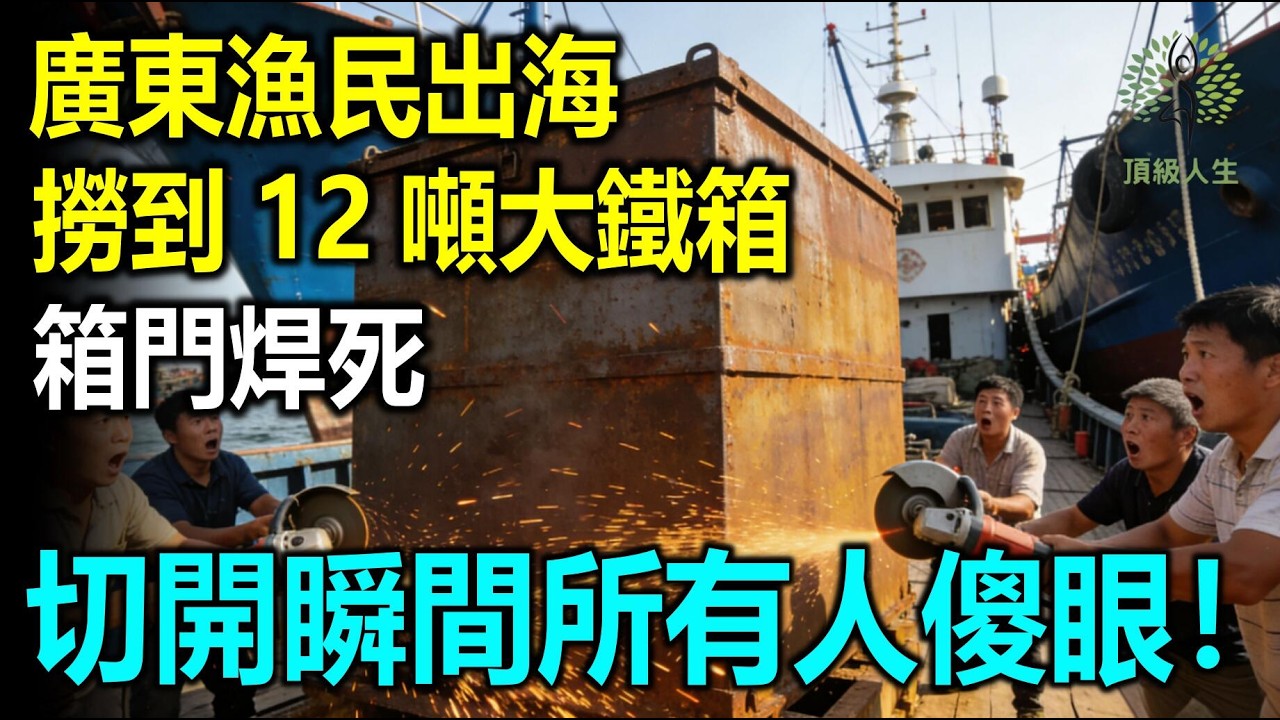 廣東漁民出海撈到12噸大鐵箱，箱門焊死！切開瞬間所有人傻眼了