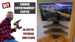 DIY Corner Entertainment Center | Floating Corner Shelves by DIY PETE 61,056 views 4 years ago 13 minutes, 50 seconds