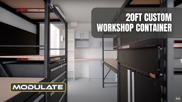 20ft Custom Workshop Shipping Container - Compact Design with Heavy Duty Shelves