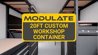 20ft Custom Workshop Shipping Container - Compact Design with Heavy Duty Shelves