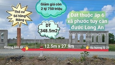 (đất đã bán)Đất thổ cư sổ hồng riêng " xã phước tuy cần đước Long An.