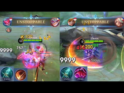 Saber Sky Piercer + Execute Combo & Fanny New Queens Wing (Bloodlust Axe Merge) + SP Build Gameplay @Elexusss