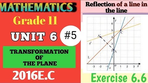 Grade 11 Maths Unit 6 Transformation of The Plane|| Part 5 Exercise 6.6||New Curriculum
