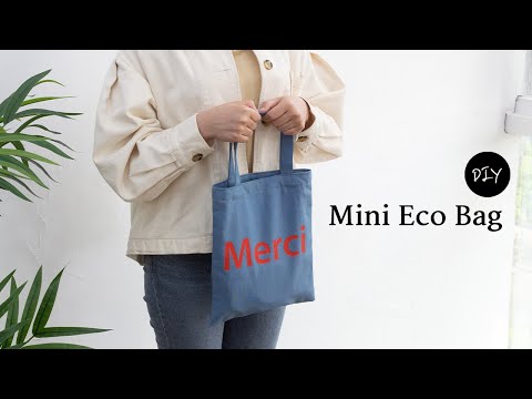 DIY 초간단 미니 에코백 만들기 | 린넨원단과 전사지로 메르시 미니 에코백 만드는 방법 | How to <strong>make</strong> a <strong>mini</strong> eco bag [천가게TV]