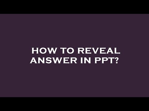 How to reveal answer in ppt?