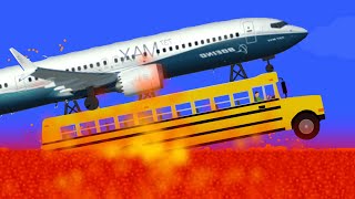 Giant Plane VS Lava!! Algodoo Extreme Destruction!