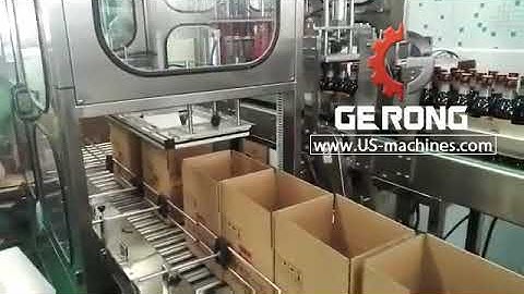 Sauce bottle robot hand grapping cartoning machine encasing line