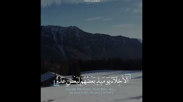 "الأخلاء يومئذ بعضهم لبعض عدو إلا المتقين" تلاوه خاشعه.😴🌸