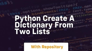 python create a dictionary from two lists