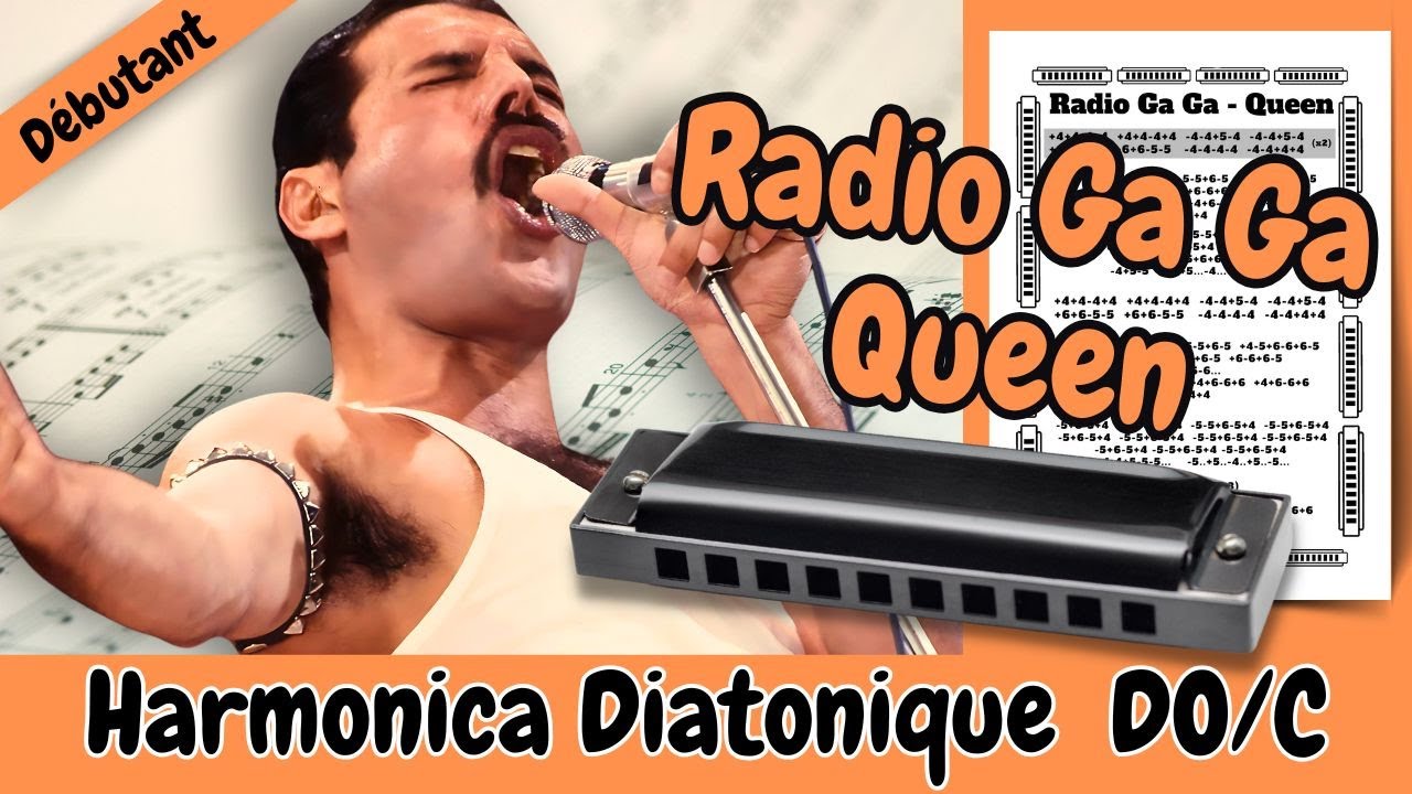 Radio Ga Ga de Queen - Freddie Mercury tablature GRATUITE pour harmonica diatonique Do / C