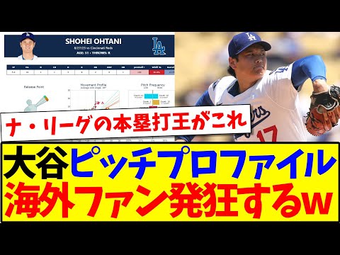 【海外の反応】レッズ戦の大谷翔平ピッチングプロファイル、エグすぎて発狂する海外MLBファンの反応がこちらですwww