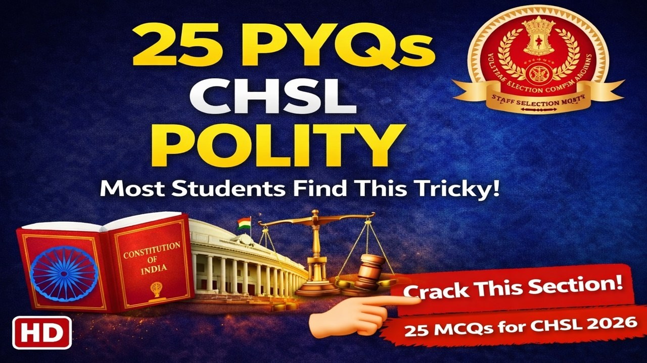 SSC CHSL Polity PYQs 2026 | 25 Most Repeated Questions | Before Exam Must Solve