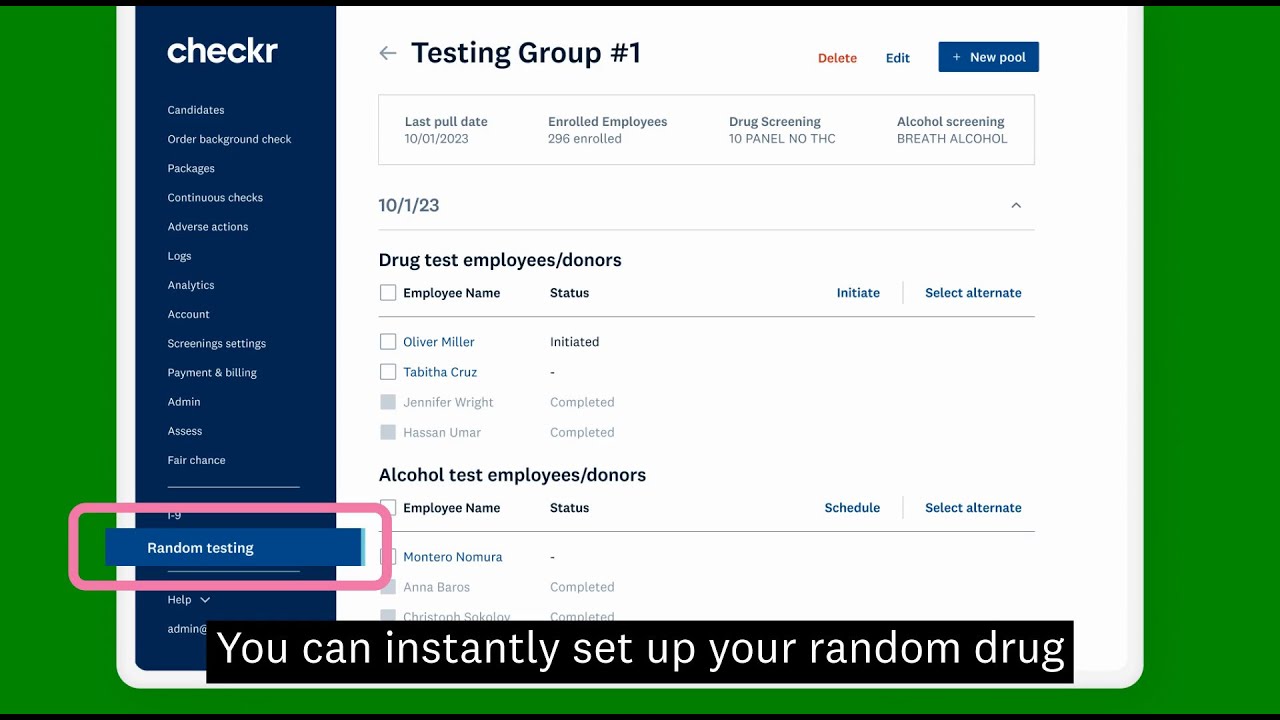 Ongoing Drug Testing with Checkr: Random & DOT