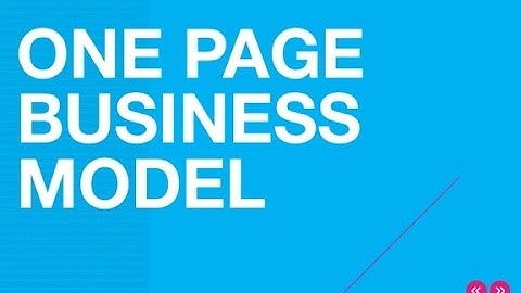 The One Page Business Model - Lean Canvas