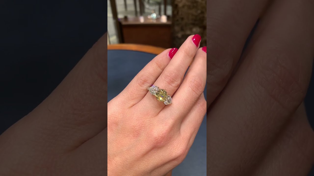 Fancy Intense Yellow Diamond Ring, 2.59 Carats - YouTube