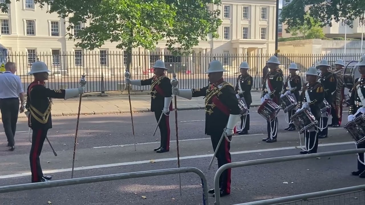 Royal Marines Beating Retreat - March to Horse Guards Parade