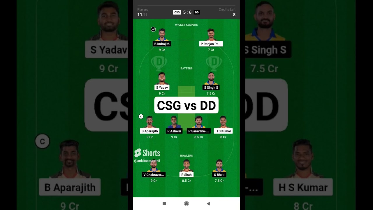 csg vs dd dream11 prediction today || csg vs dd dream11 team || tnpl 2023 dream11 