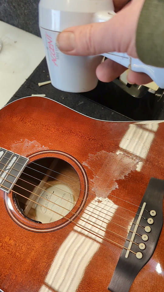How to remove pickguard glue on an acoustic guitar. YouTube