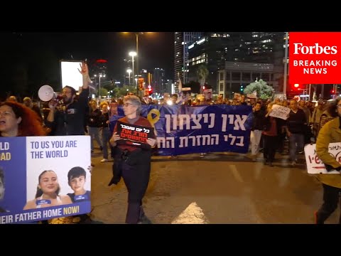 Dozens Protest In Tel Aviv, Israel, After IDF Soldiers Accidentally Kill Three Hostages In Gaza