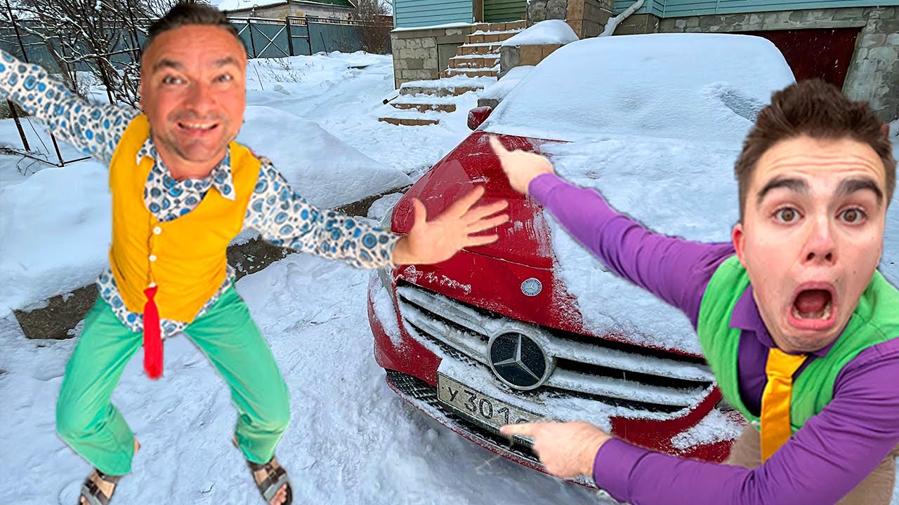 Mr. Joe Has Magic Water Poured into Gas Tank VS Mr. Joe's Brother on Lamborghini for Kids