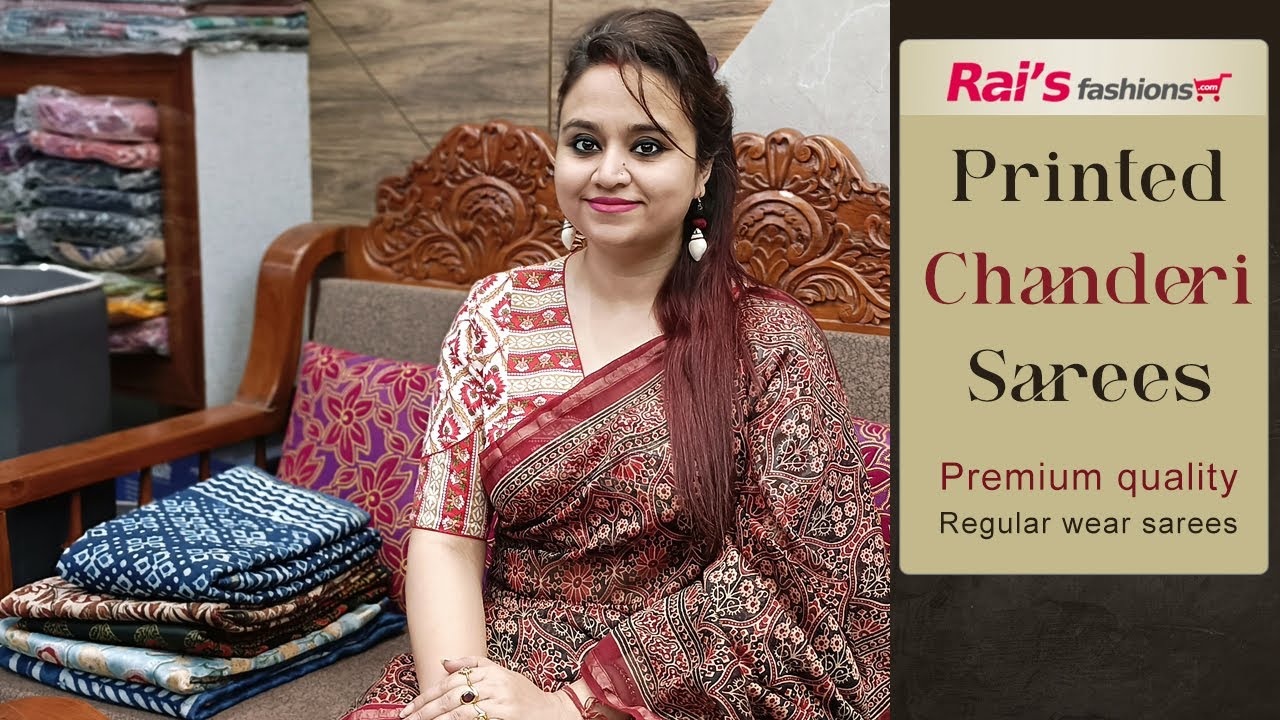 Printed Chanderi Sarees Collection - Premium Quality Regular Wear ...