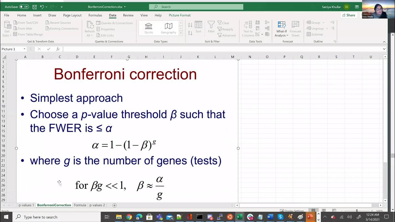 Bonferroni Correction for Multiple Testing YouTube