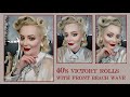 coiffure années 40 / 40s victory rolls with front beach wave / cherry babydoll