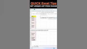 #shorts | Extract a Unique Distinct List and Ignore Blanks
