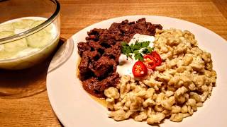 Beef Stew Recipe /Stew /  Marhapörkölt Nokedli Uborkasalàta