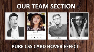 Pure CSS Responsive Team Section Card Hover Effect