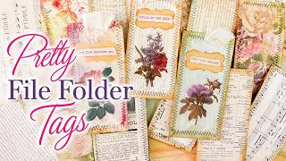 Turn File Folders into Beautiful Vintage Tags