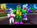 VR Гига Монти Чика и Рокси летают по городу Спрингфилд в Бонелаб FNAF COOP Bonelab Mod