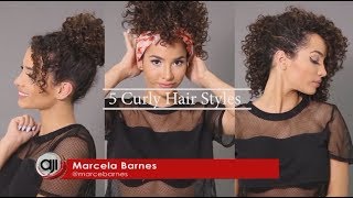 Tutorial de 5 peinados fáciles para cabello rizado por @Marzeamor