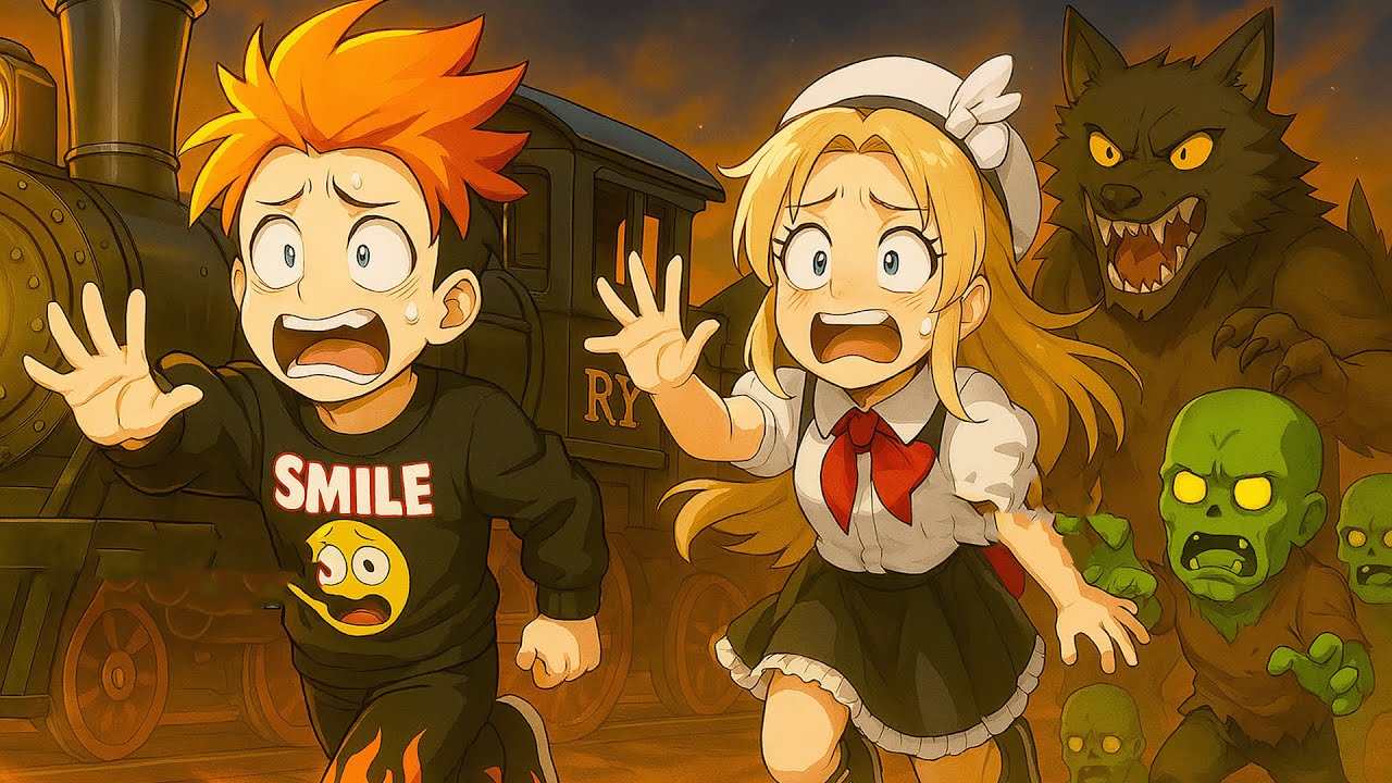 НАС ПРЕСЛЕДУЮТ ЗОМБИ И ОБОРОТЕНЬ! Смайл Фредди и Девушка Нубик 🚂💀 Roblox Dead Rails