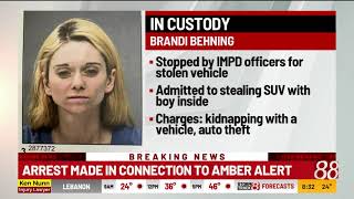 Woman arrested after vehicle stolen with child inside leads to Amber Alert