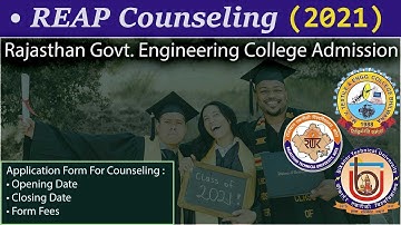 Live🛑 : REAP (Rajasthan Engineering Application Process) 2021 New Guidelines 🔥✔ |REAP Admission 2021
