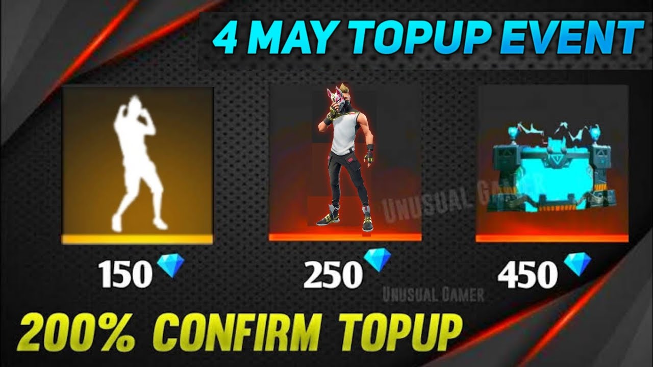 Next Topup Event Free Fire Upcoming Topup Event Free Fire 4 May 21 Topup Event Free Fire Youtube