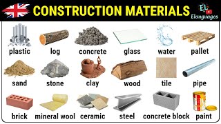 Construction materials vocabulary in English