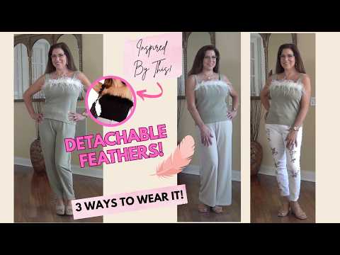 ✨ Designer-Inspired Feather Top | 🪶 Detachable Feathers & 3 Ways