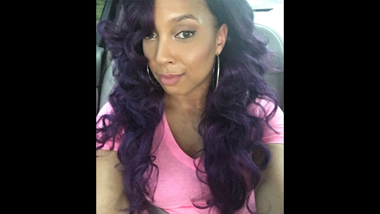 Yaasss!! Deep Purple Curly Hair! Freetress Delux Equal Spring Wig