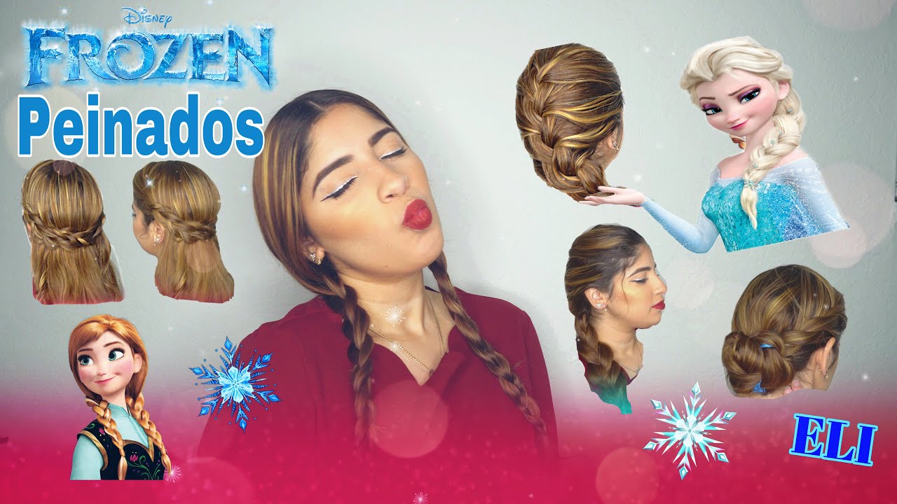 Como hacer peinados de Frozen 1 y 2 (Elsa | Anna) | Eli - YouTube