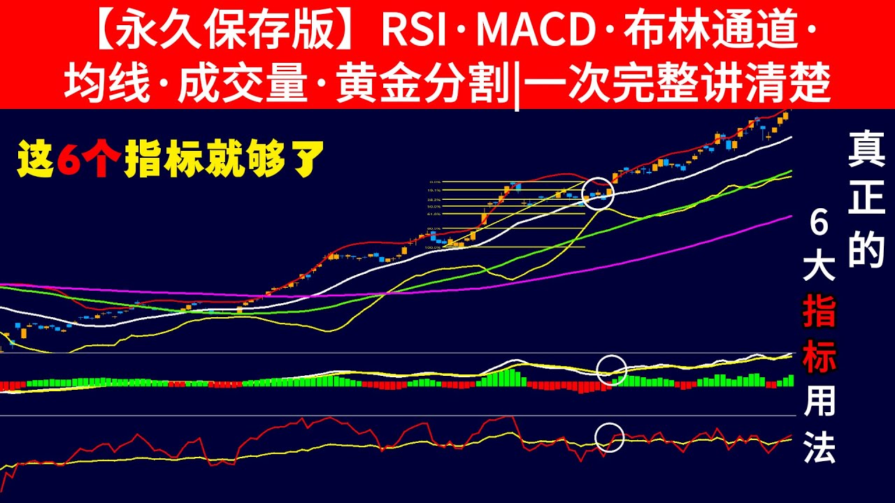【永久保存版】RSI MACD 布林通道 均线 成交量 黄金分割最强6大指标完美共振!系统精准捕捉牛股，胜率惊人!附9984软银集团实盘复盘！#macd #rsi #boll #fibonacci