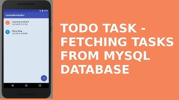 TODO TASK FETCHING TASKS FROM MYSQL DATABASE II
