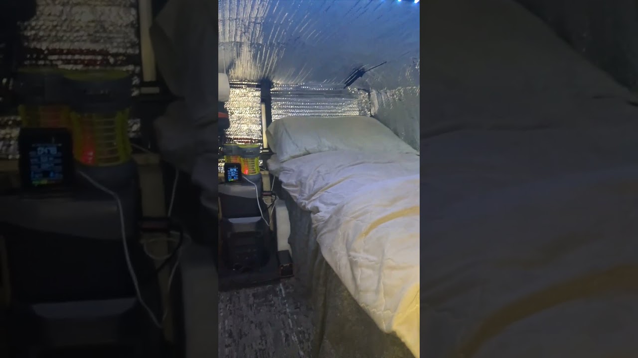 ⁣Insulating for the polar vortex winter truck camping #truckcamping #winter