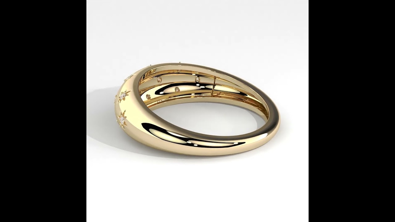 Round Cut Starset Celestial Dome Band