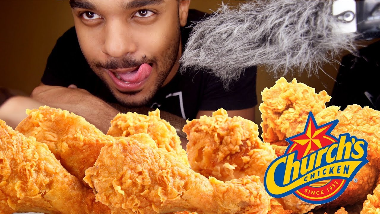 42 ASMR : EATING FRIED DRUMSTICKS FROM CHURCH'S CHICKEN (BONE EATING AT END)